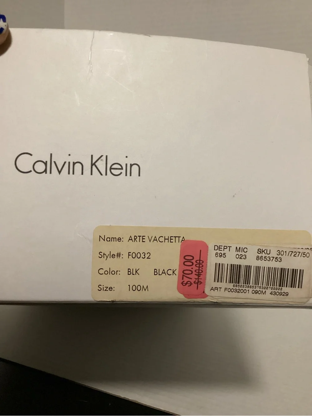 Calvin Klein Black Leather Slip-On Loafers